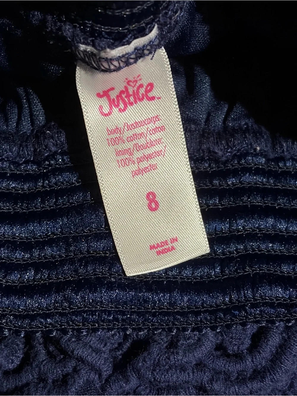 Justice Navy Crochet Lace Skort - Scalloped Hem